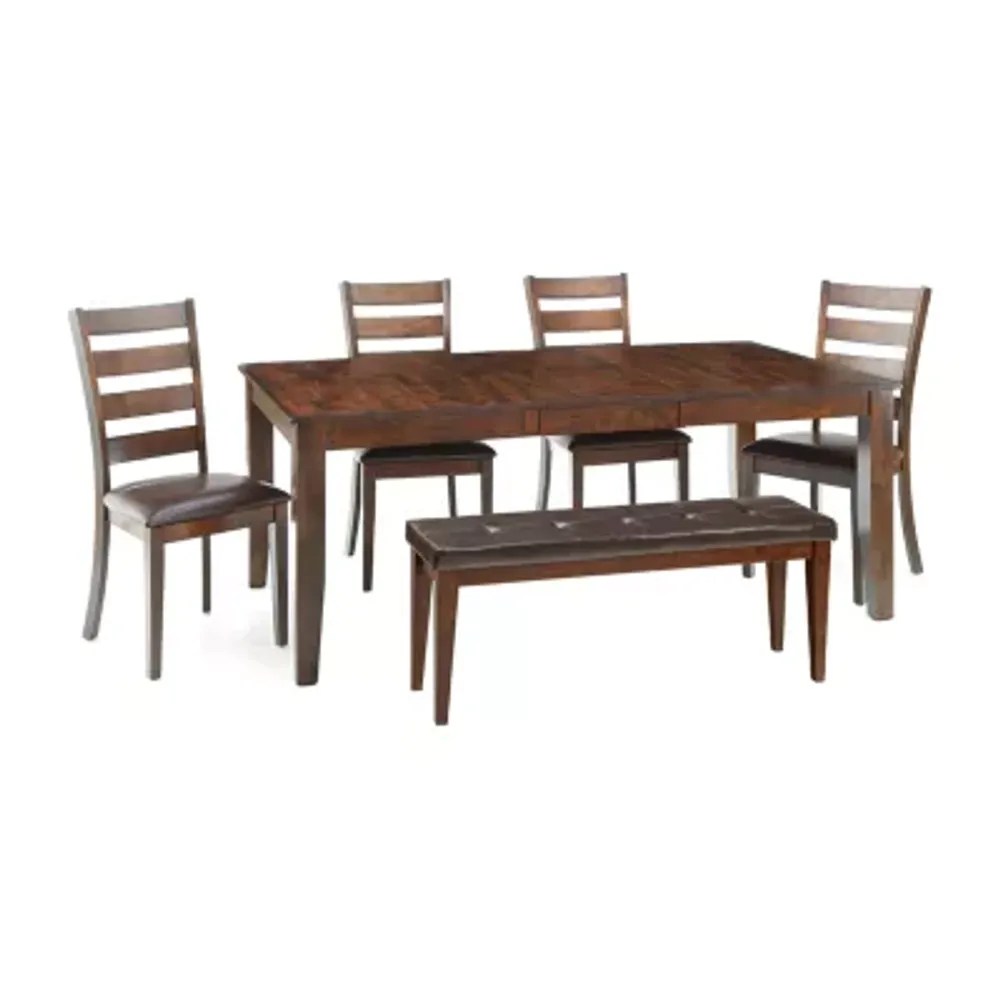 Landry 5-Piece Dining Set with Ladder Back Chairs and Bench