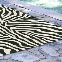 Liora Manne Visions I Zebra Rectangular Rugs & Floor Coverings Indoor Outdoor Animal Accent Rugs