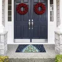 Liora Manne Frontporch Xmas Tree Holiday Hand Tufted Indoor Outdoor Rectangular Accent Rug