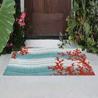 Liora Manne Visions Iv Coral Reef Waves Indoor Outdoor Rectangular Accent Rug