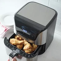 Gourmia® 6-Quart Zero Oil Stainless Steel Digital Air Fryer