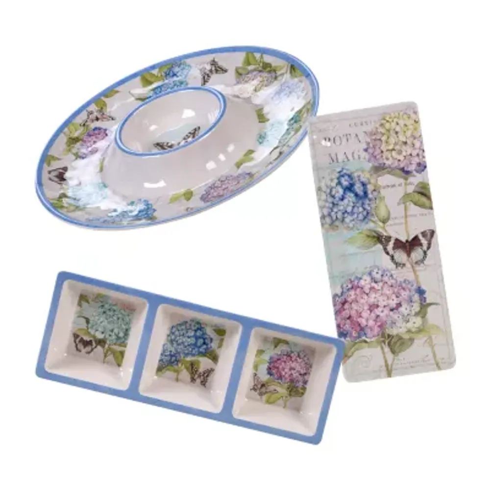 Certified International Hydrangea 3-pc. Serving Set