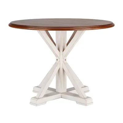 Pocksen Table Round Wood-Top Dining Table