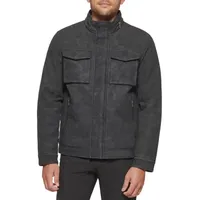 Dockers Mens Faux Suede Military Jacket