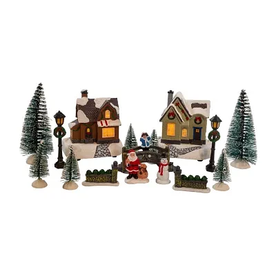 Kurt Adler 5-Inch Battery Operated 17-pc. Lighted Christmas Village