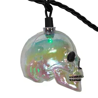 Kurt Adler Ul 10-Light Rgb Led Glitter Skull String Lights