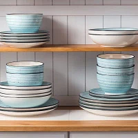 Elama 24-pc. Stoneware Dinnerware Set