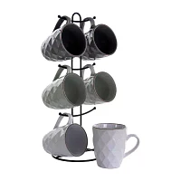 Elama Diamond Waves 6-pc. Stoneware Mug Set