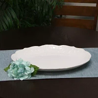 Gibson Embossed Serving Platter Stoneware