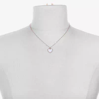 Bijoux Bar Delicates Rose Tone 2-pc. Heart Jewelry Set