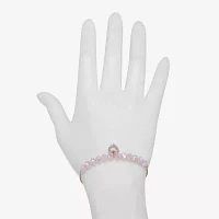 Bijoux Bar Delicates Rose Tone Glass Link Heart Bolo Bracelet