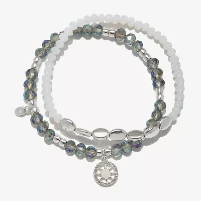 Bijoux Bar Delicates Silver Tone 2-pc. Glass Star Bracelet Set