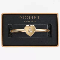 Monet Jewelry Initial Glass Heart Stretch Bracelet