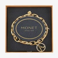 Monet Jewelry Initial Glass Round Charm Bracelet