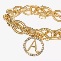 Monet Jewelry Initial Glass Round Charm Bracelet