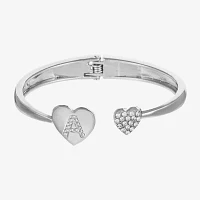 Monet Jewelry Initial Glass Heart Cuff Bracelet