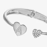 Monet Jewelry Initial Glass Heart Cuff Bracelet