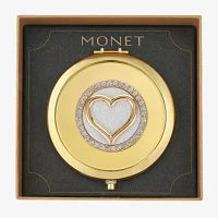 Monet Jewelry Initial Gold Tone Heart Compact Mirror