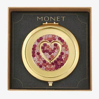 Monet Jewelry Initial Gold Tone Heart Compact Mirror