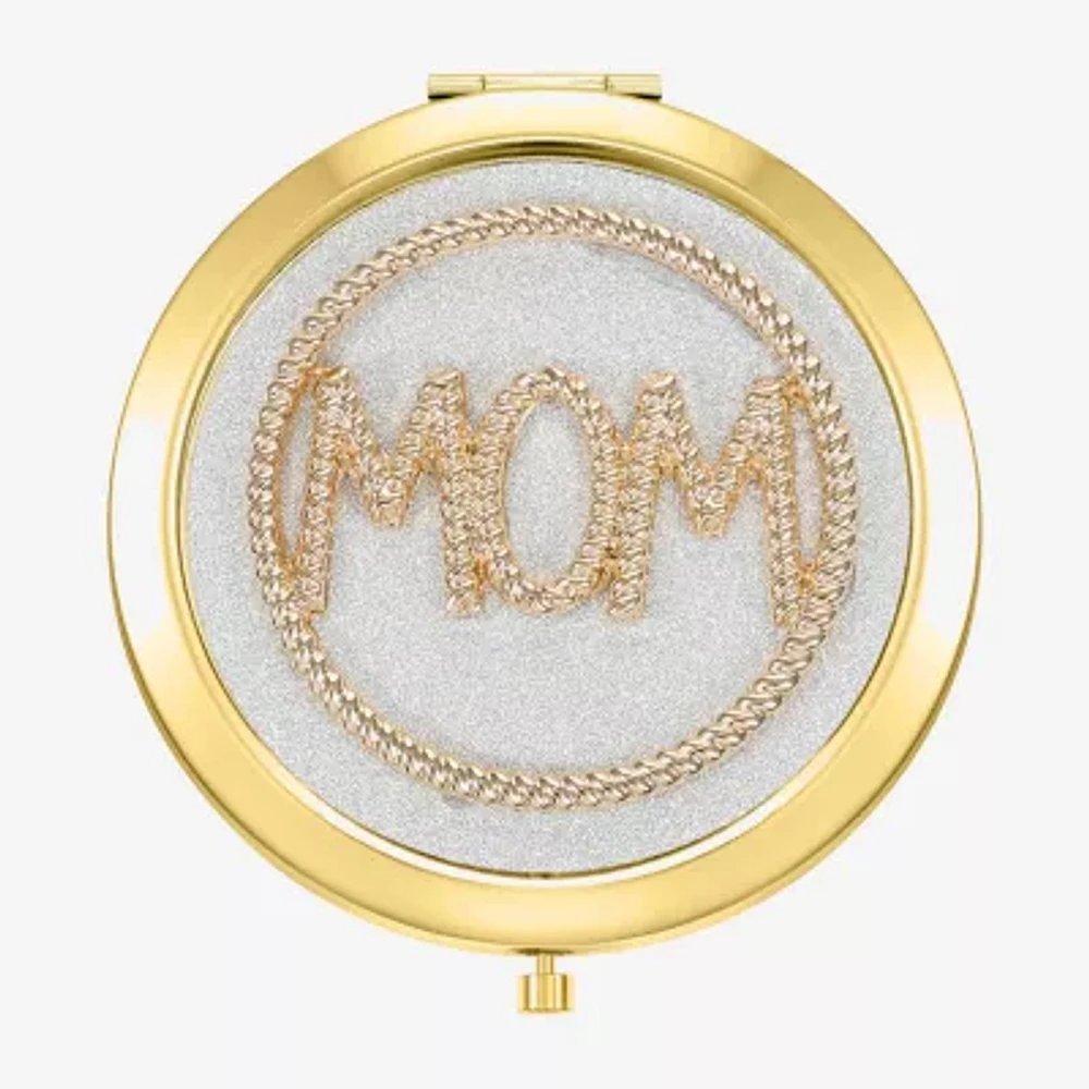 Monet Jewelry Mom Gold Tone Compact Mirror