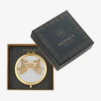 Monet Jewelry Gold Tone Bow Compact Mirror