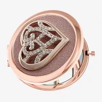 Monet Jewelry Rose Tone Heart Compact Mirror