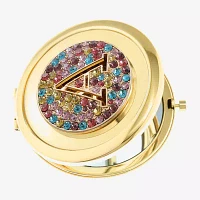 Monet Jewelry Initial Gold Tone Round Compact Mirror