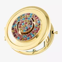 Monet Jewelry Initial Gold Tone Round Compact Mirror