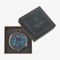 Monet Jewelry Initial Gray Round Compact Mirror