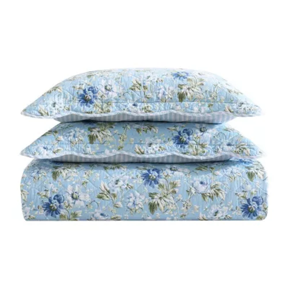 Laura Ashley Peony Garden Quilt Set