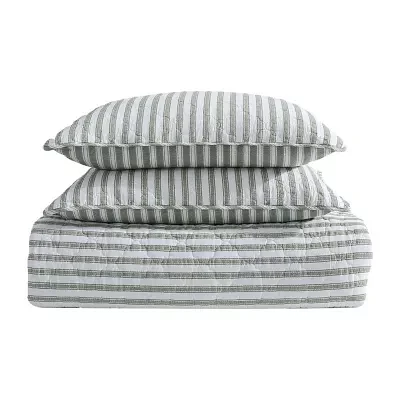 Stone Cottage Willow Way Ticking Stripe Quilt Set