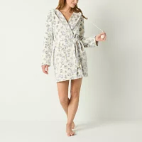 Sleep Chic Womens Fleece Long Sleeve Mid Length Robe