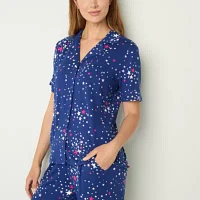 Sleep Chic Womens Short Sleeve 2-pc. Pant Pajama Set