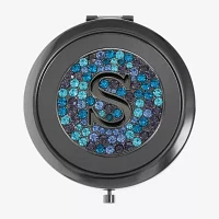 Monet Jewelry Initial Gray Round Compact Mirror