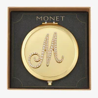 Monet Jewelry Initial Gold Tone Compact Mirror