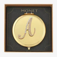 Monet Jewelry Initial Gold Tone Compact Mirror