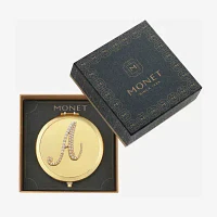 Monet Jewelry Initial Gold Tone Compact Mirror