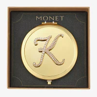 Monet Jewelry Initial Gold Tone Compact Mirror