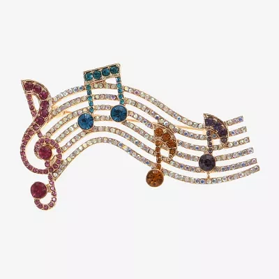 Monet Jewelry Music Notes Multi Color Glass Pin