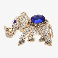 Monet Jewelry Elephant Blue Glass Pin