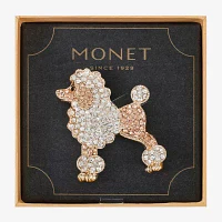 Monet Jewelry Poodle Brown Glass Pin