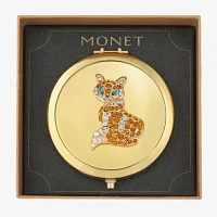 Monet Jewelry Fox Gold Tone Compact Mirror