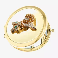 Monet Jewelry Fox Gold Tone Compact Mirror