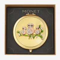 Monet Jewelry Owls Gold Tone Compact Mirror