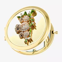 Monet Jewelry Owls Gold Tone Compact Mirror