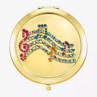 Monet Jewelry Music Notes Gold Tone Compact Mirror