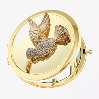 Monet Jewelry Gold Tone Hummingbird Gold Tone Compact Mirror