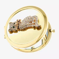 Monet Jewelry Gold Tone Cat Gold Tone Compact Mirror