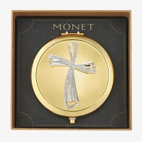 Monet Jewelry Gold Tone Gold Tone Cross Compact Mirror