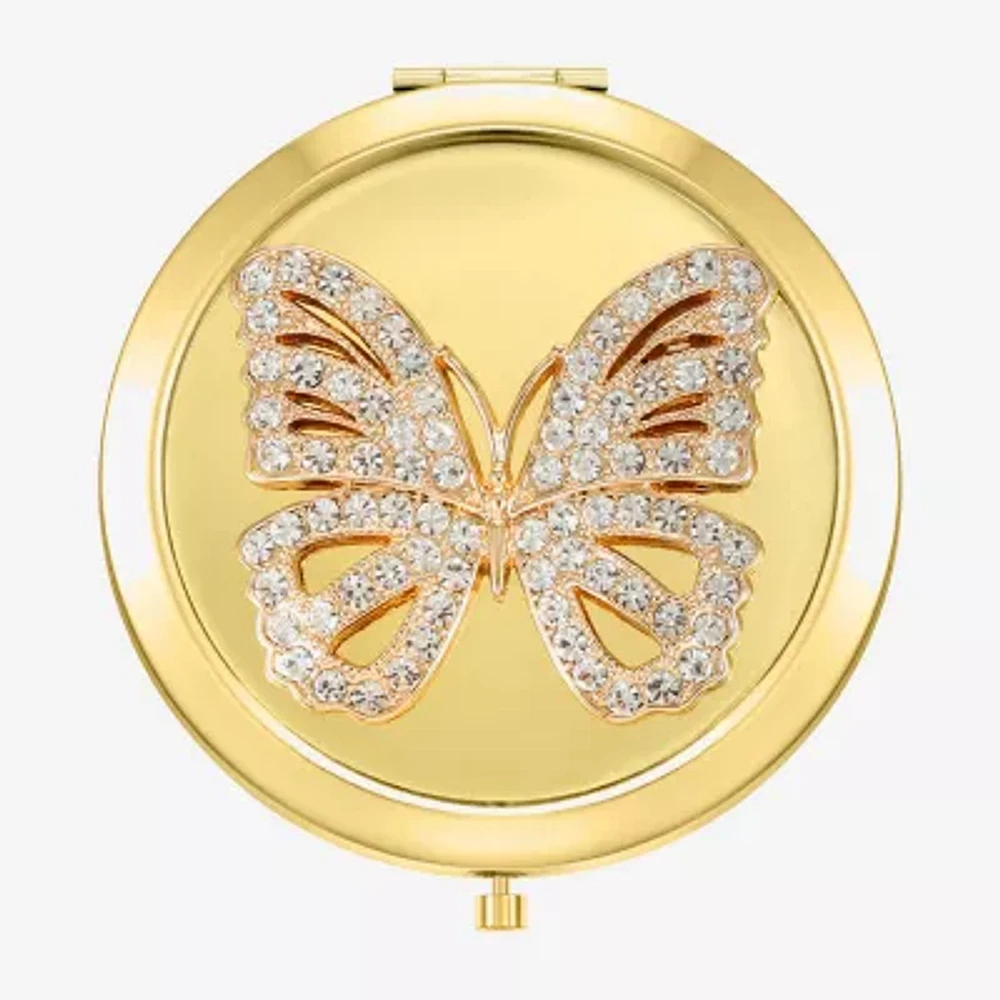 Monet Jewelry Gold Tone Gold Tone Butterfly Compact Mirror